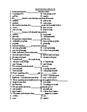Bài tập Reported speech Lớp 11